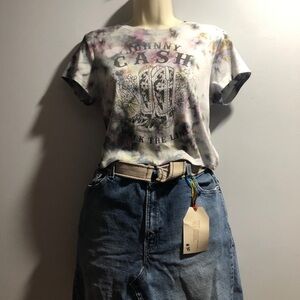 Jean skirt and tie dye shirt set